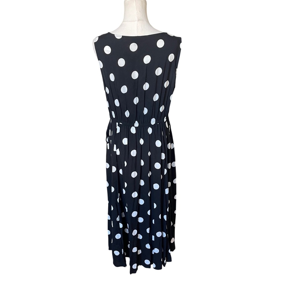 Torrid Black Challis Polka Dot Midi Dress Size L NWT Rockabilly Retro Chic - Picture 5 of 12